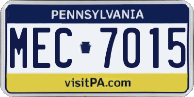 PA license plate MEC7015