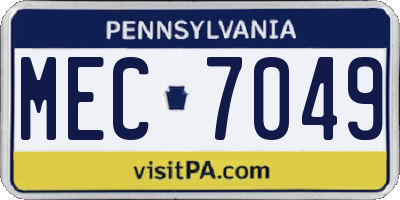 PA license plate MEC7049