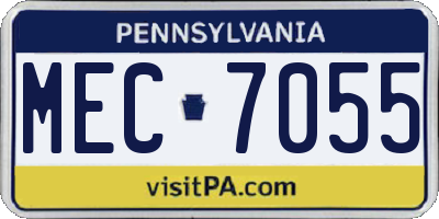 PA license plate MEC7055