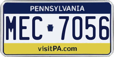 PA license plate MEC7056