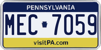 PA license plate MEC7059