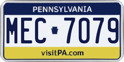 PA license plate MEC7079