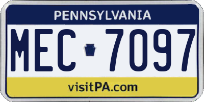 PA license plate MEC7097
