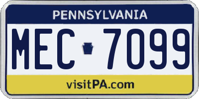 PA license plate MEC7099