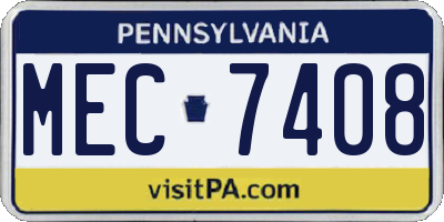 PA license plate MEC7408