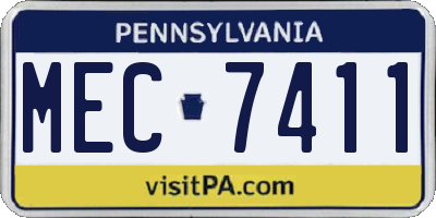 PA license plate MEC7411