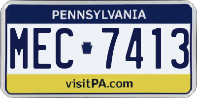 PA license plate MEC7413