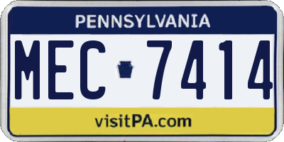 PA license plate MEC7414