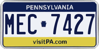PA license plate MEC7427