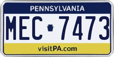 PA license plate MEC7473
