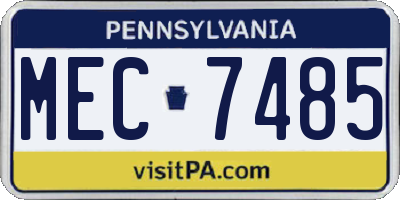 PA license plate MEC7485