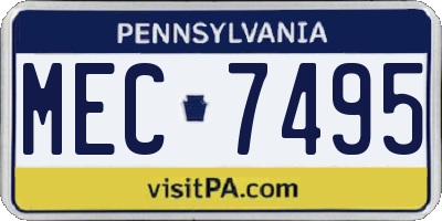 PA license plate MEC7495