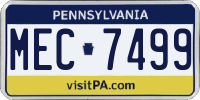 PA license plate MEC7499