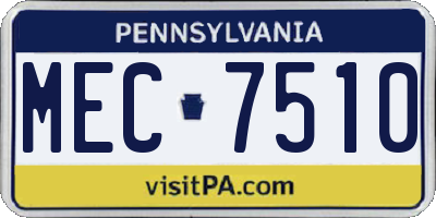 PA license plate MEC7510