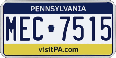 PA license plate MEC7515
