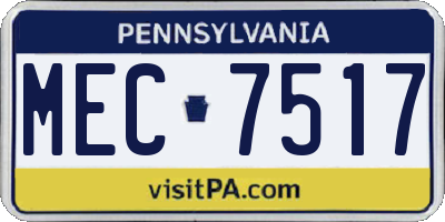PA license plate MEC7517