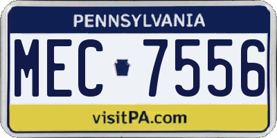 PA license plate MEC7556