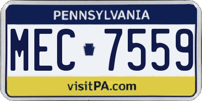 PA license plate MEC7559