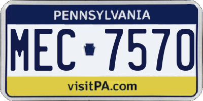 PA license plate MEC7570