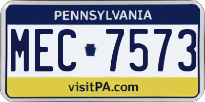 PA license plate MEC7573