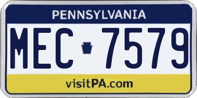 PA license plate MEC7579