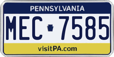 PA license plate MEC7585