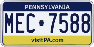 PA license plate MEC7588