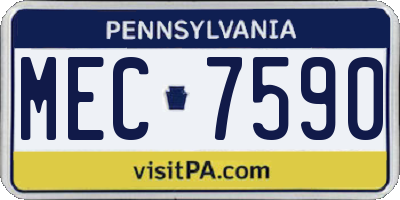 PA license plate MEC7590