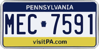 PA license plate MEC7591