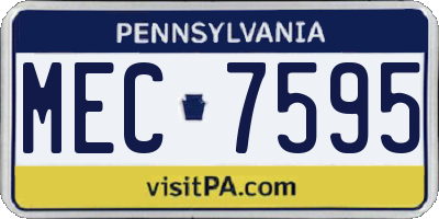PA license plate MEC7595
