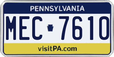 PA license plate MEC7610