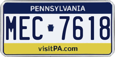 PA license plate MEC7618