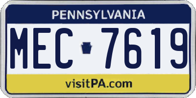 PA license plate MEC7619