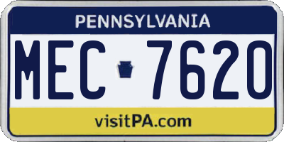 PA license plate MEC7620