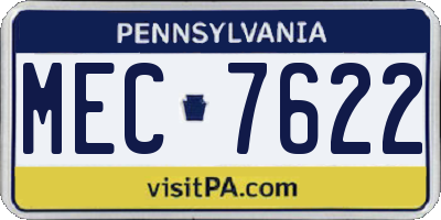 PA license plate MEC7622