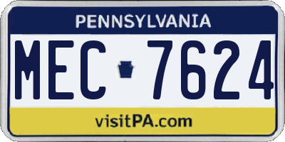 PA license plate MEC7624