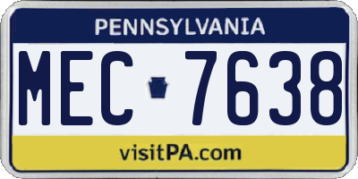PA license plate MEC7638