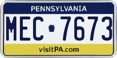 PA license plate MEC7673