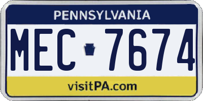 PA license plate MEC7674