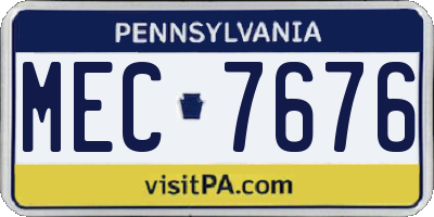 PA license plate MEC7676