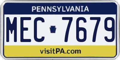 PA license plate MEC7679