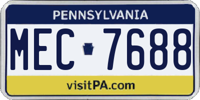 PA license plate MEC7688