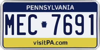 PA license plate MEC7691