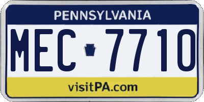 PA license plate MEC7710
