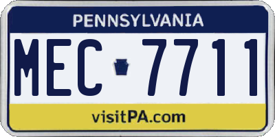 PA license plate MEC7711