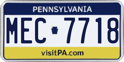 PA license plate MEC7718