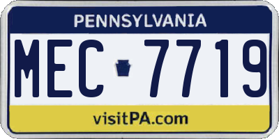 PA license plate MEC7719