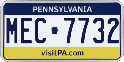 PA license plate MEC7732
