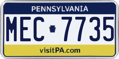 PA license plate MEC7735