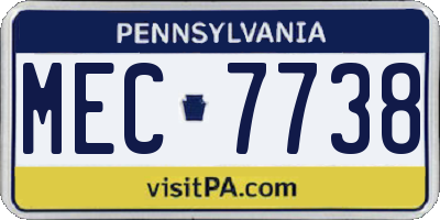 PA license plate MEC7738